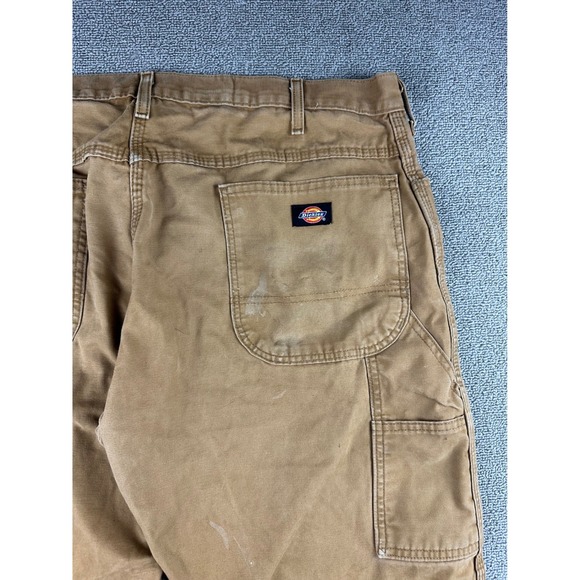 Dickies Relaxed Fit Sanded Duck Carpenter Pant Men 36x34 Brown Workwear Utility - Picture 7 of 14